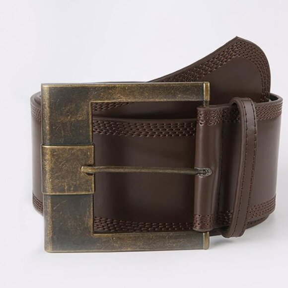 Women Boho Wide Disc Concho Leather Belt main image 5